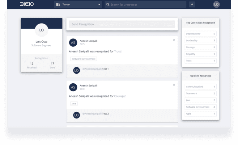 Empowering employees to provide each  other with meaningful recognition